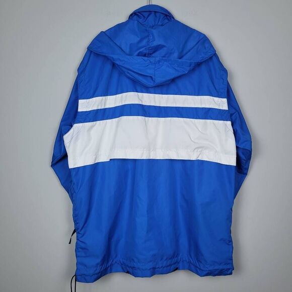 VTG 90s Nike Mens Windbreaker Jacket Size Medium Blue Hooded Full Zip White Tag - Picture 2 of 9